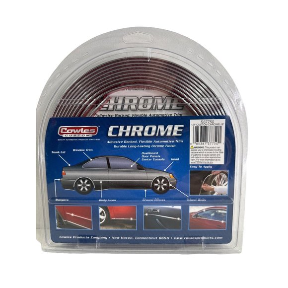 Cowles S37750 Custom Chrome Molding 1/2" Wide by 18ft Long Made in USA - Picture 2 of 3